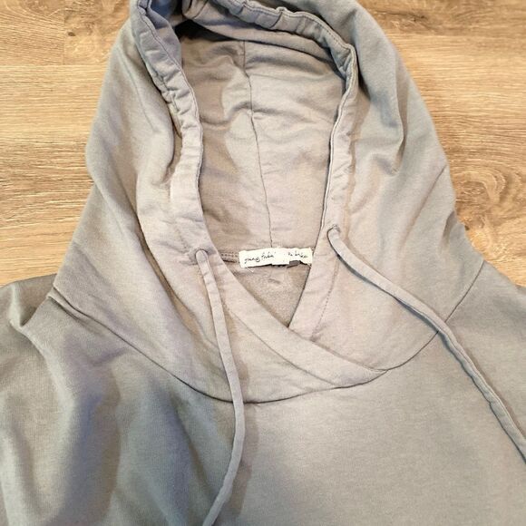 YOUNG FABULOUS & BROKE OVERSIZED HOODIE CROPPED SWEATSHIRT M/L SLATE GREY - Picture 5 of 16